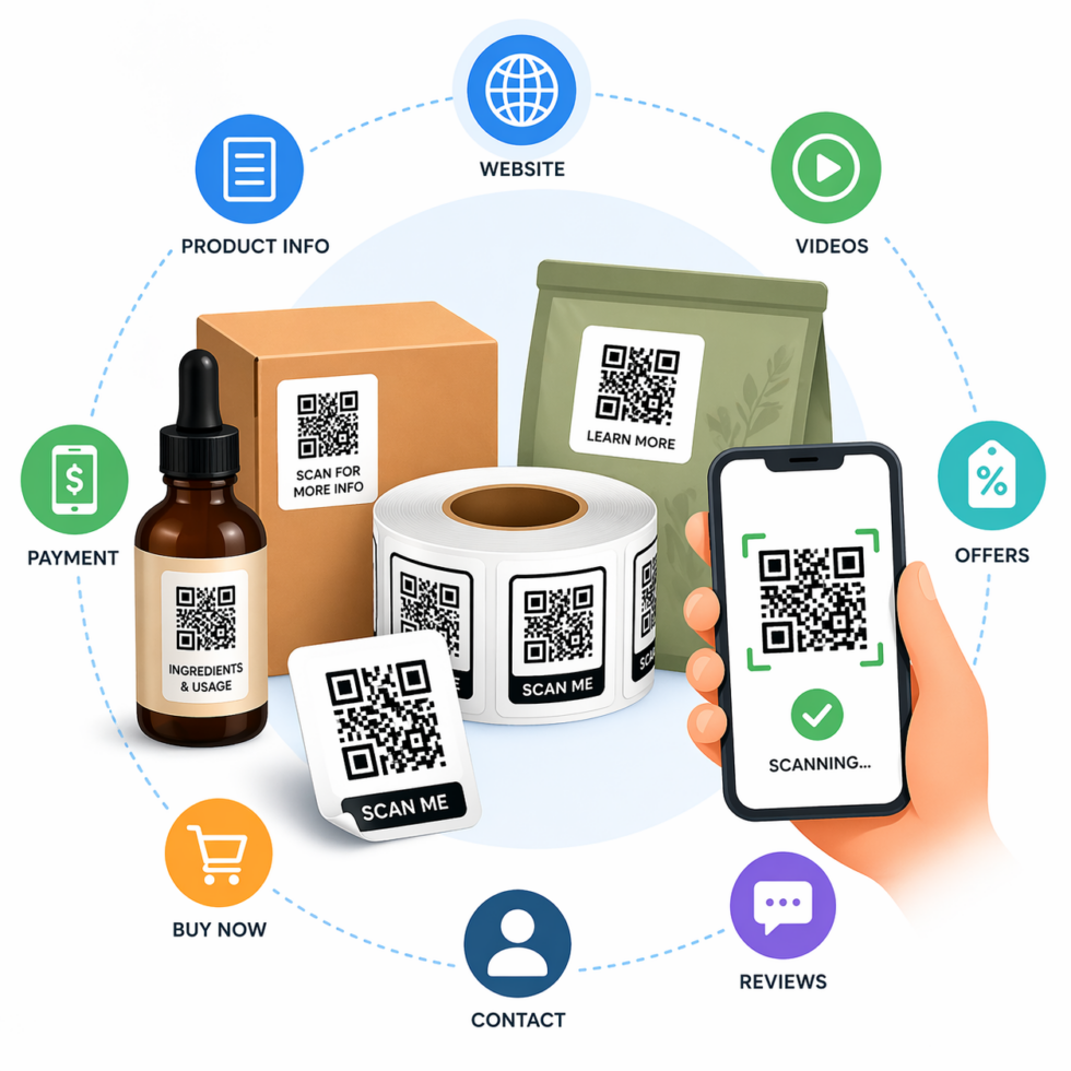 Qr Code Label Image QR Codes on Labels and Stickers | Custom QR Code Printing Services India